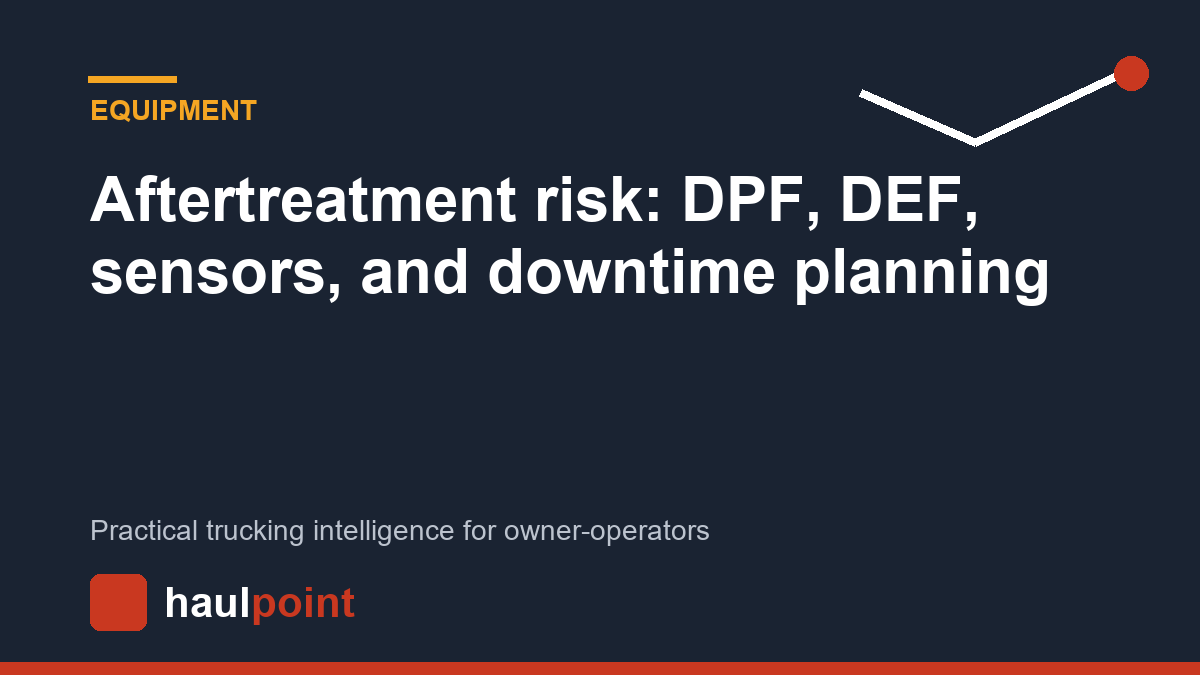 Aftertreatment risk: DPF, DEF, sensors, and downtime planning