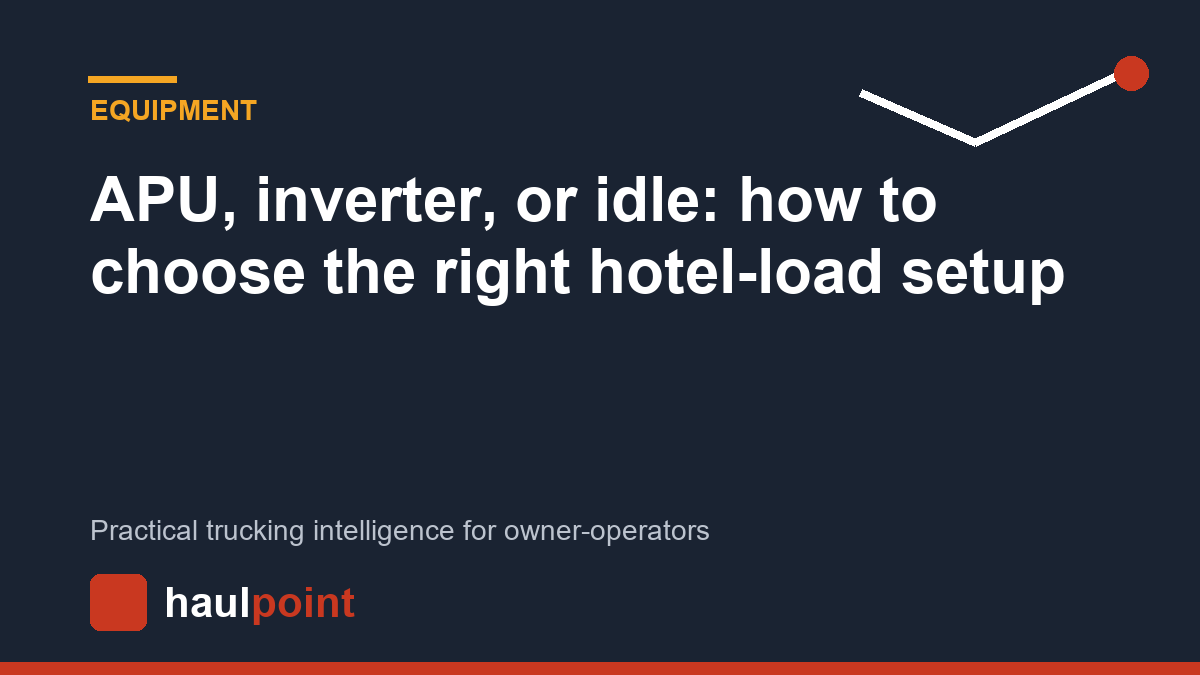 APU, inverter, or idle: how to choose the right hotel-load setup