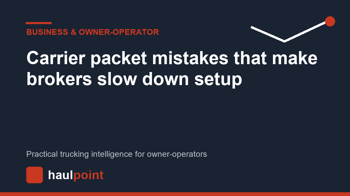 Carrier packet mistakes that make brokers slow down setup