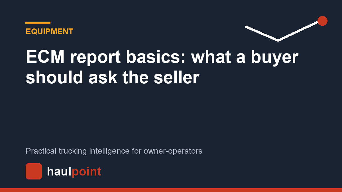ECM report basics: what a buyer should ask the seller