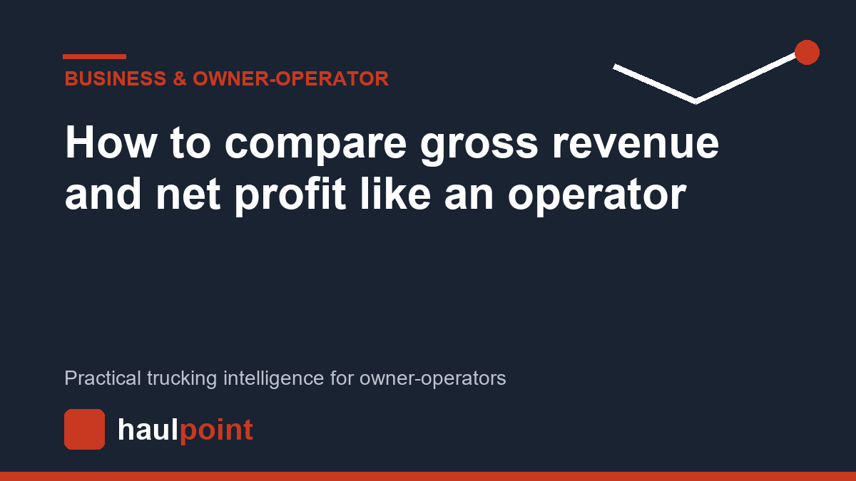 How to compare gross revenue and net profit like an operator