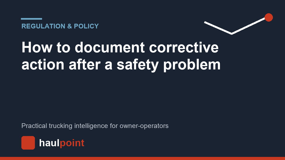 How to document corrective action after a safety problem