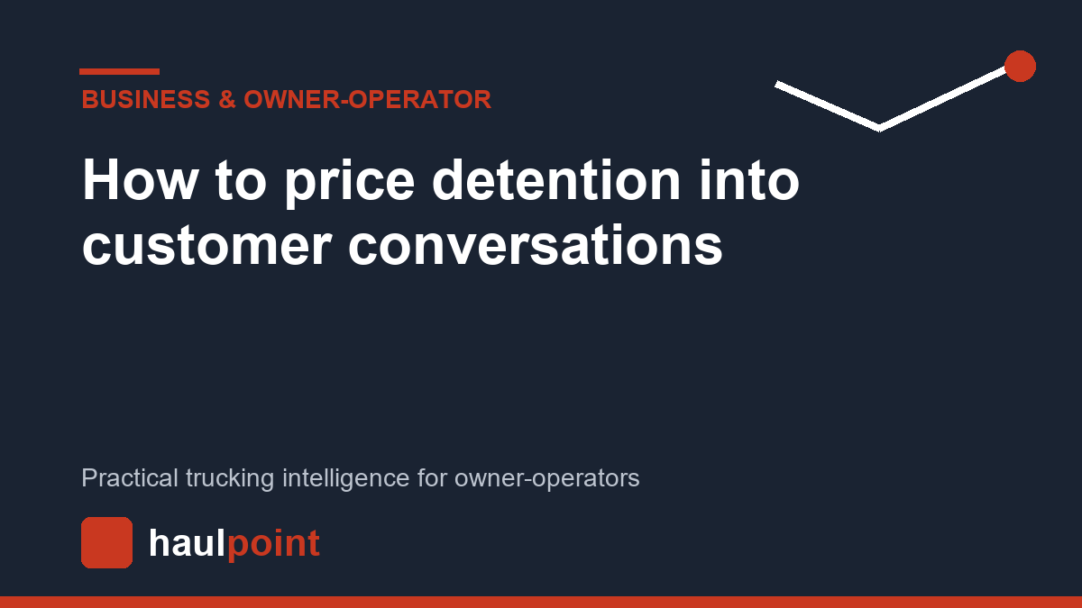 How to price detention into customer conversations