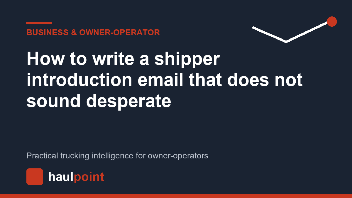 How to write a shipper introduction email that does not sound desperate