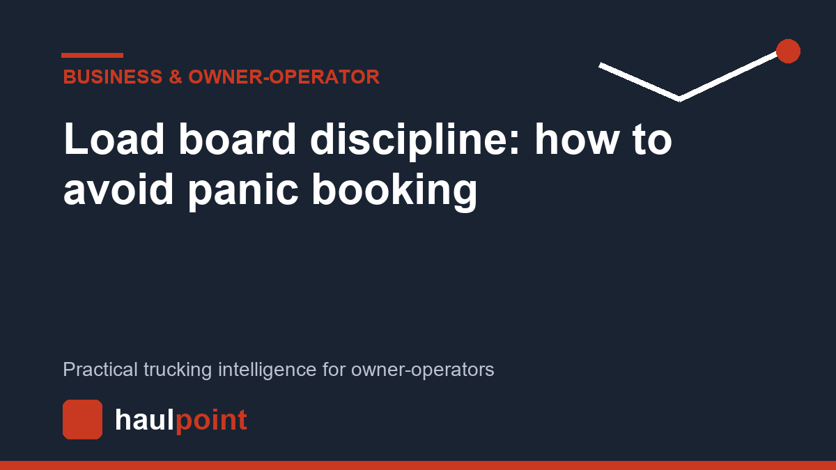 Load board discipline: how to avoid panic booking