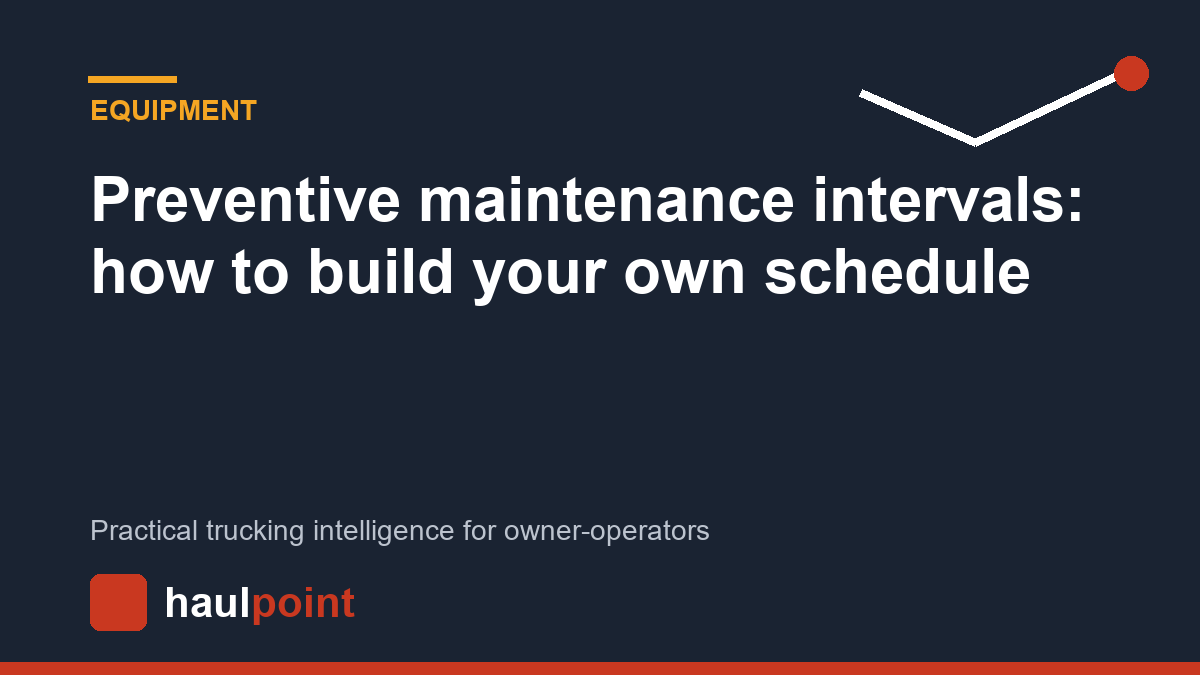 Preventive maintenance intervals: how to build your own schedule