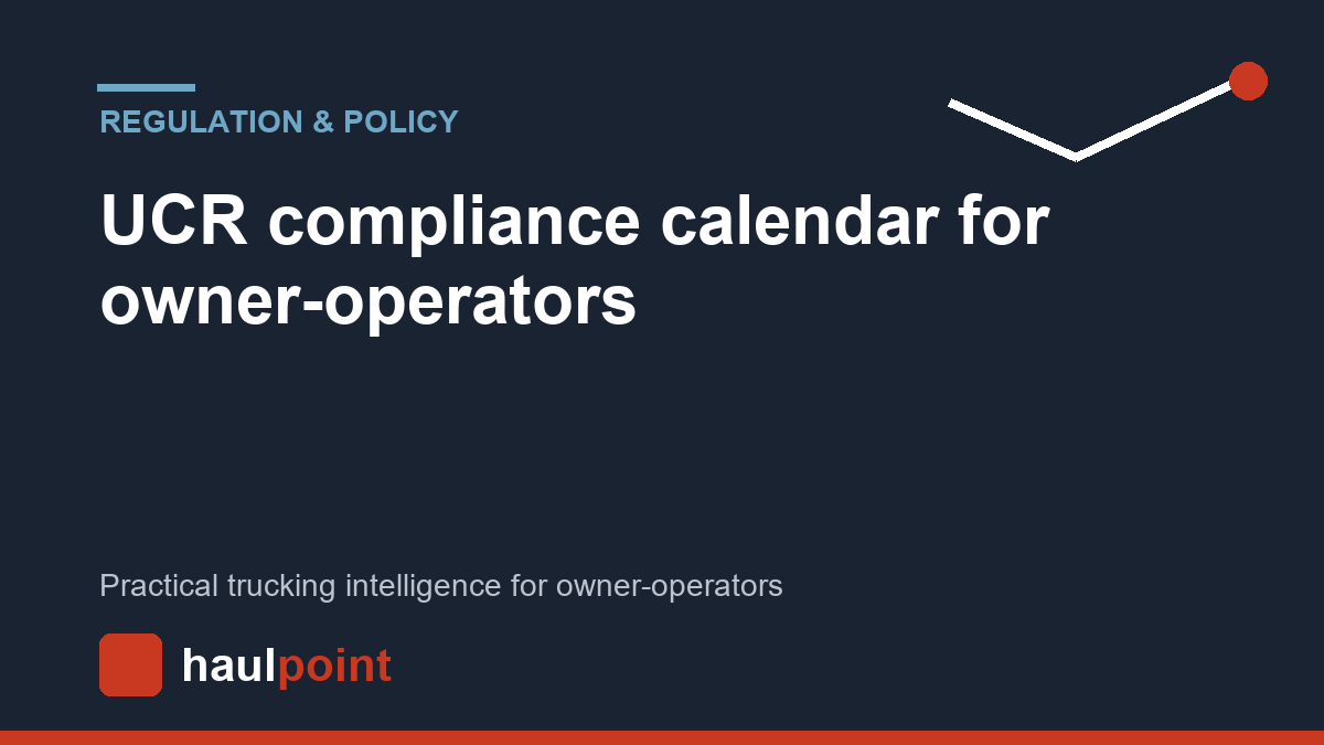 UCR compliance calendar for owner-operators