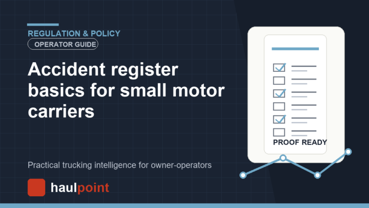 Accident register basics for small motor carriers