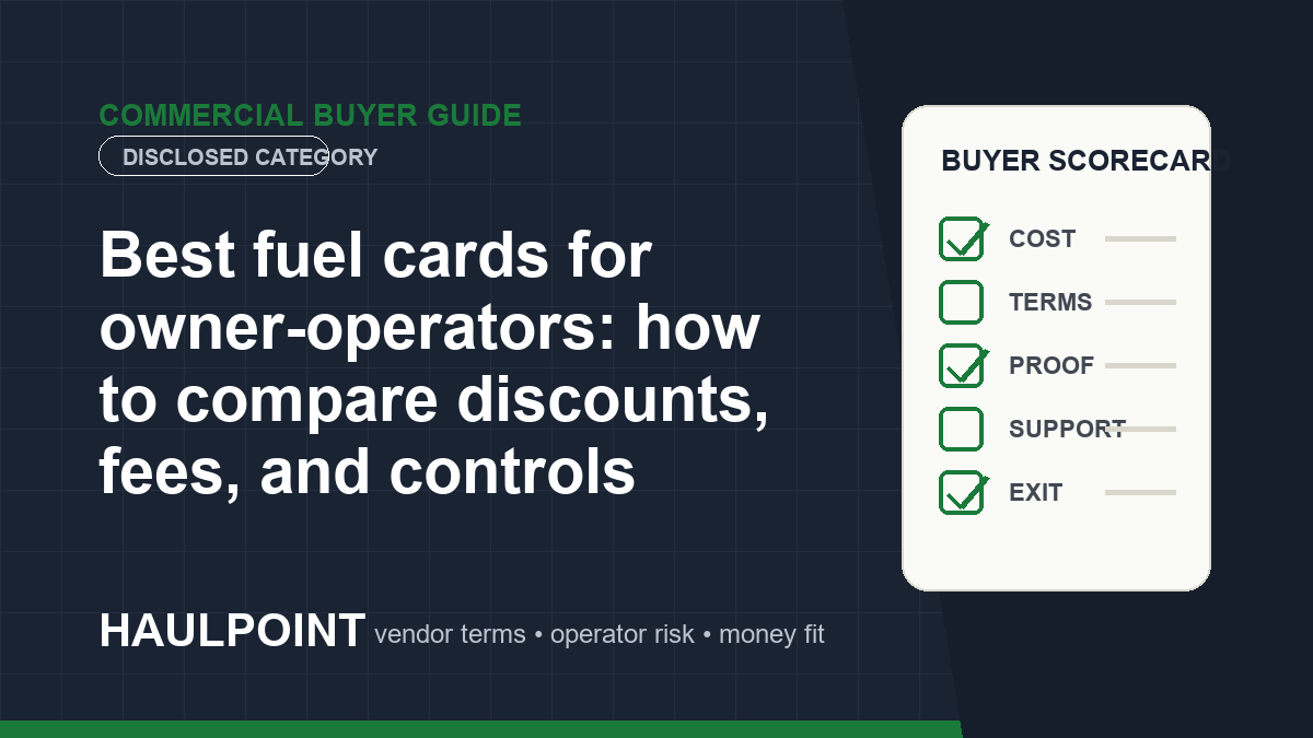 Best fuel cards for owner-operators: how to compare discounts, fees, and controls