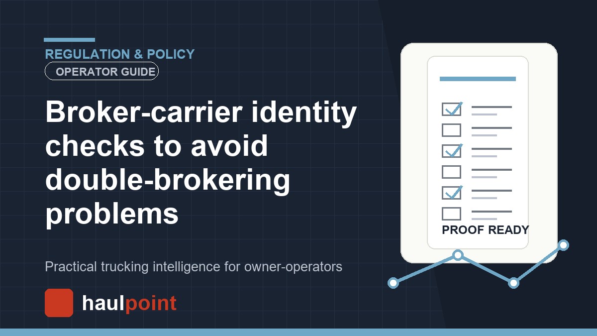 Broker-carrier identity checks to avoid double-brokering problems