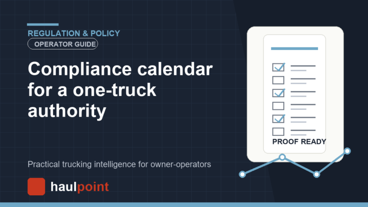 Compliance calendar for a one-truck authority