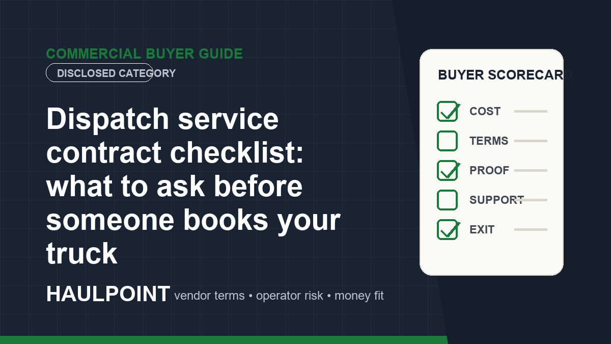 Dispatch service contract checklist: what to ask before someone books your truck