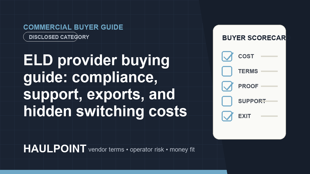 ELD provider buying guide: compliance, support, exports, and hidden switching costs