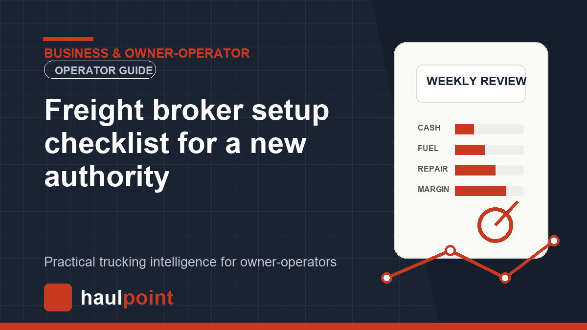 Freight broker setup checklist for a new authority