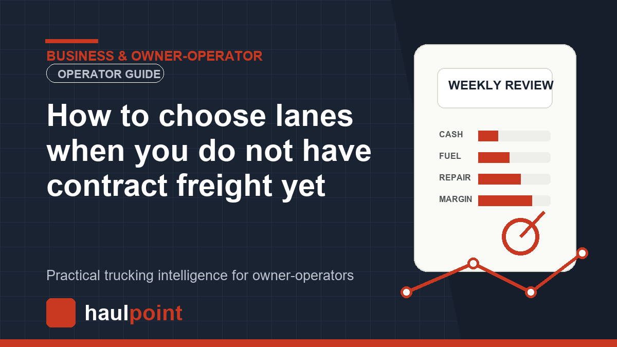 How to choose lanes when you do not have contract freight yet