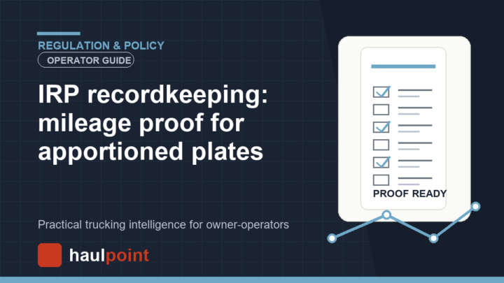 IRP recordkeeping: mileage proof for apportioned plates