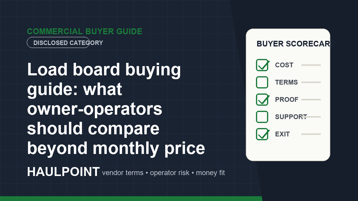 Load board buying guide: what owner-operators should compare beyond monthly price