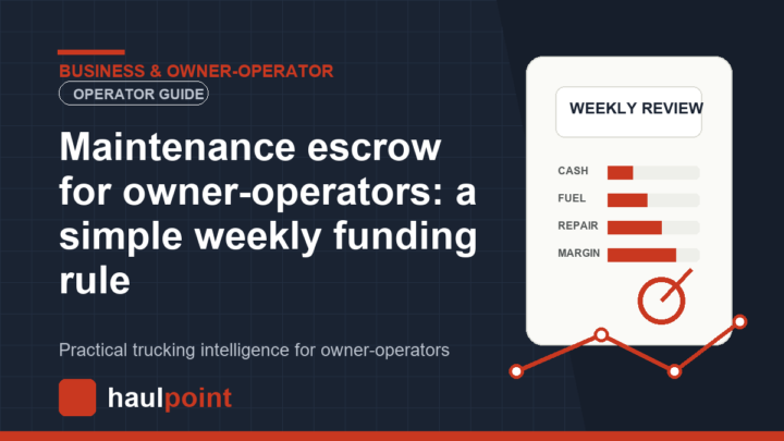 Maintenance escrow for owner-operators: a simple weekly funding rule