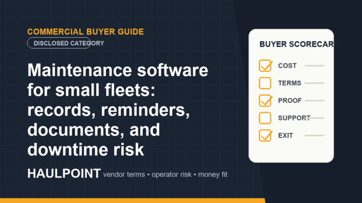 Maintenance software for small fleets: records, reminders, documents, and downtime risk
