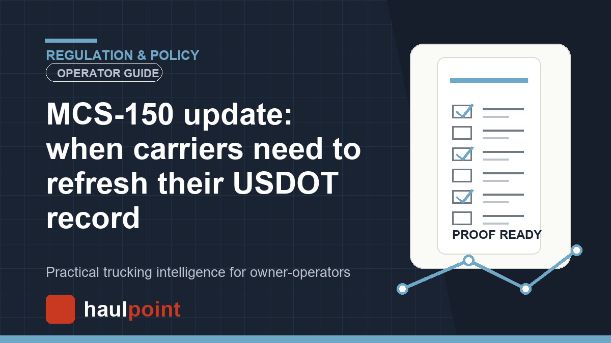 MCS-150 update: when carriers need to refresh their USDOT record