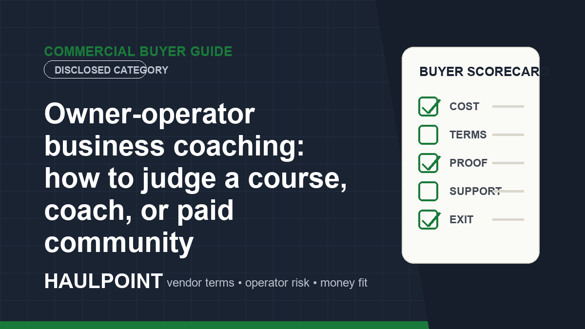 Owner-operator business coaching: how to judge a course, coach, or paid community
