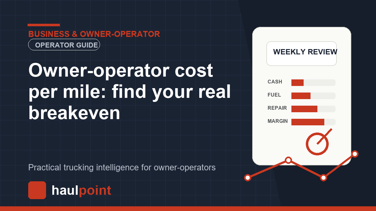 Owner-operator cost per mile: find your real breakeven