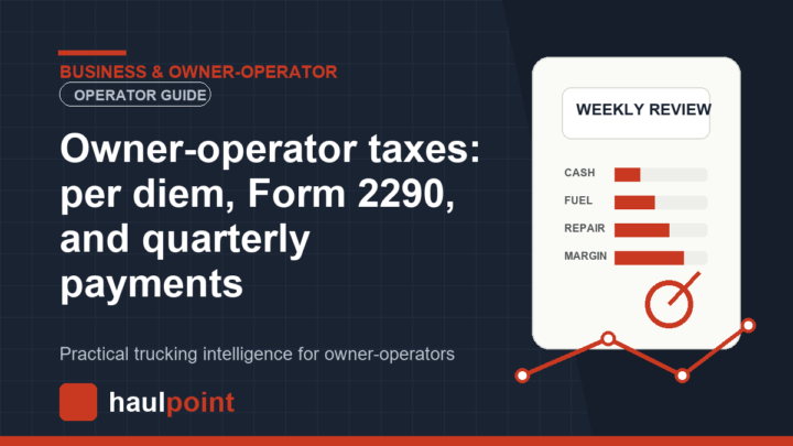 Owner-operator taxes: per diem, Form 2290, and quarterly payments