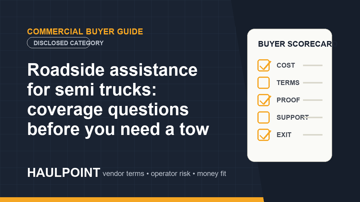 Roadside assistance for semi trucks: coverage questions before you need a tow
