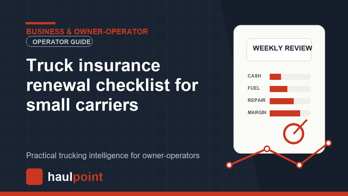 Truck insurance renewal checklist for small carriers