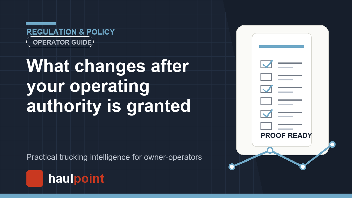 What changes after your operating authority is granted