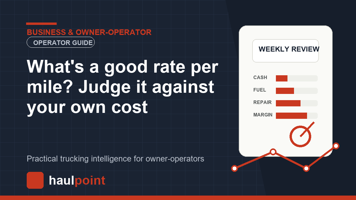 What’s a good rate per mile? Judge it against your own cost